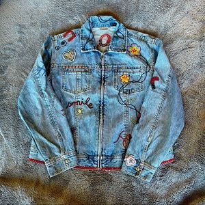 Vintage Chico Zip Up Denim Jacket